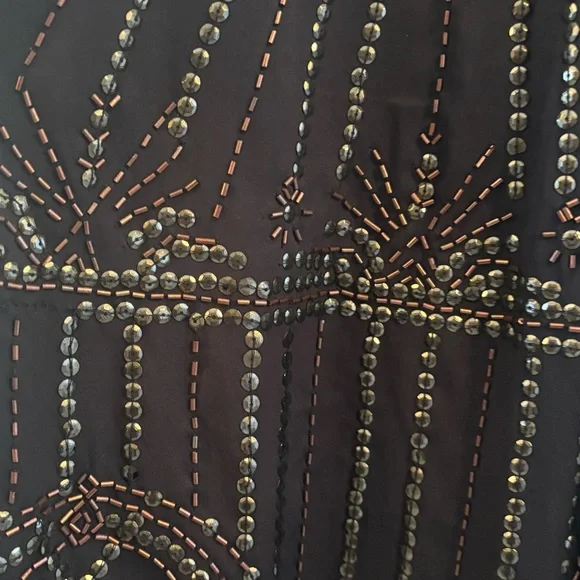 Free People Sedona Embellished Black and Gold Sequin Mini Slip Dress - Picture 8 of 11